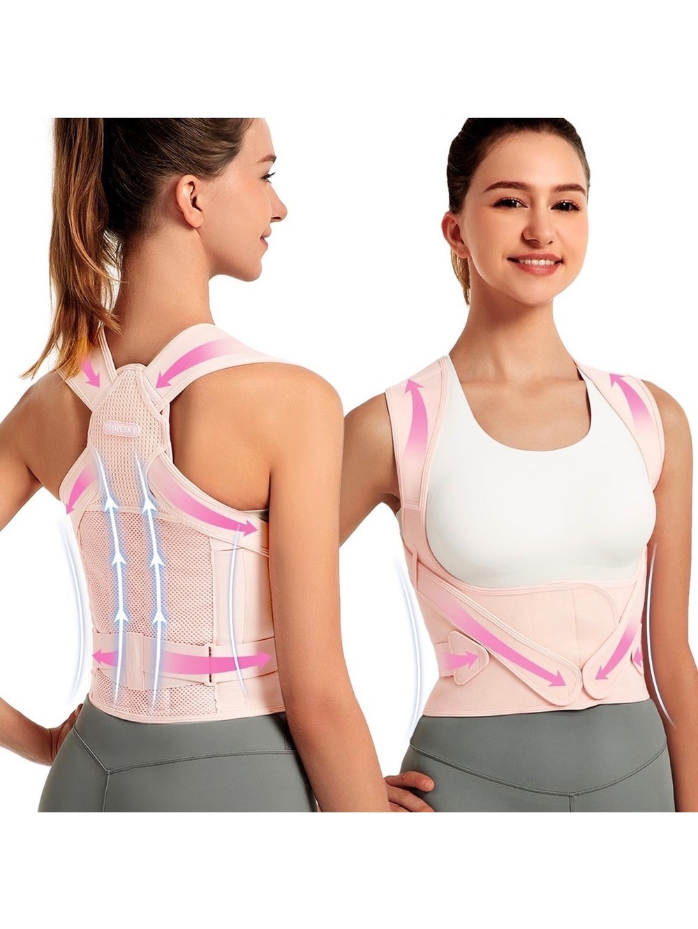 Shaperky Adjustable Posture Corrector Full Back Support Brace for Women and Men